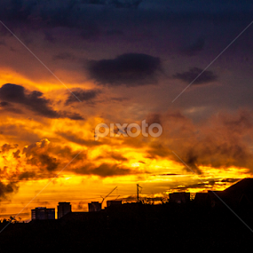 City On Fire II by Juliana Sabo - Landscapes Sunsets & Sunrises