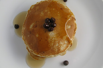 Whole Wheat Chocolate Peanut Butter Pancakes