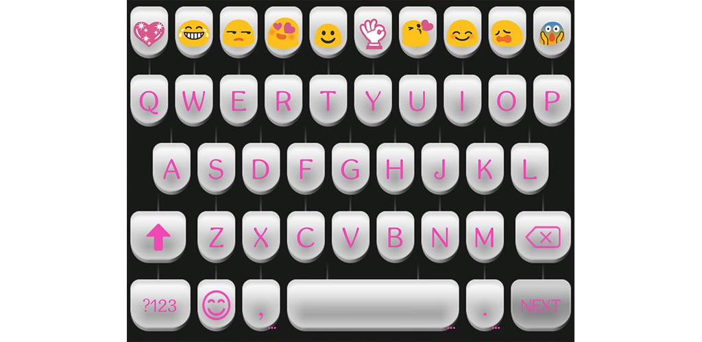 1.4.4 Für Android Von Colorful Design - Weiß Type Writer Emoji Tastatur für...