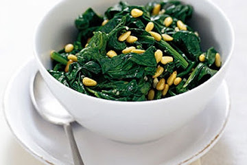 Spinach with pine nuts & garlic