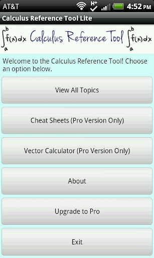 Calculus Reference Tool Lite