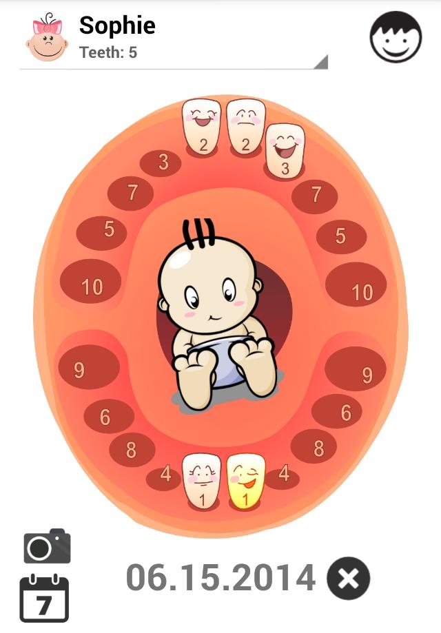 Android application Baby Teething screenshort