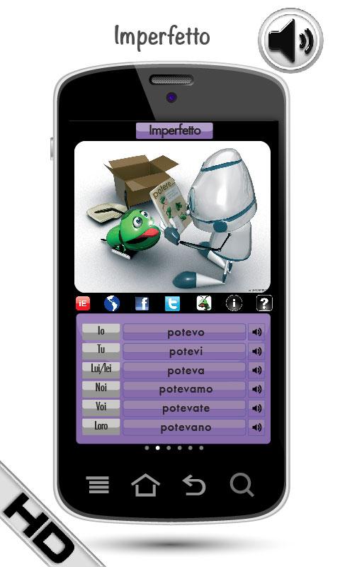 Italian Verbs HD LearnBots Screen 3