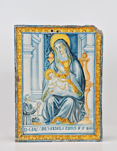 Plaque with "Vergine in trono col bambino"