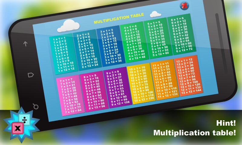 Math. Мultiplication table Screen 3