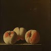 Three Peaches on a Stone Plinth