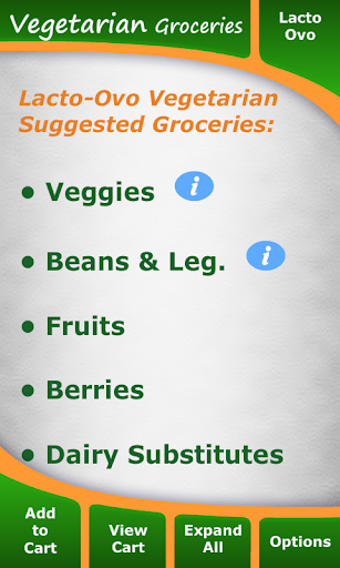 Vegetarian Grocery List