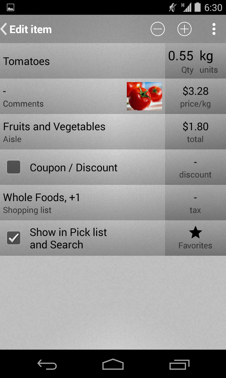 Mighty Grocery Shopping List Screen 3