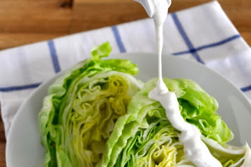 Creamy Feta Dressing with Iceberg Wedges