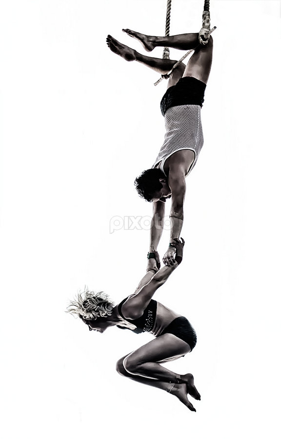 Acrobats by Jim Merchant - People Musicians & Entertainers