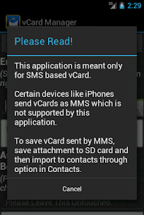 vCard Manager - vCard SMS
