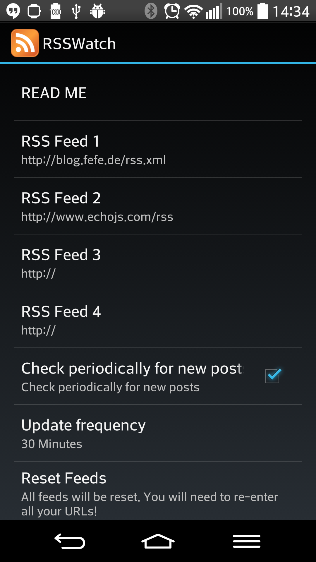 Android application RSS Watch for SmartWatch 2 screenshort