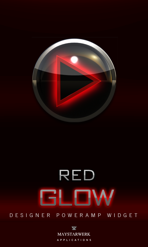 Android application Poweramp Widget Red Glow screenshort