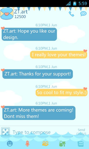 GO SMS Pro Whale ThemeEX