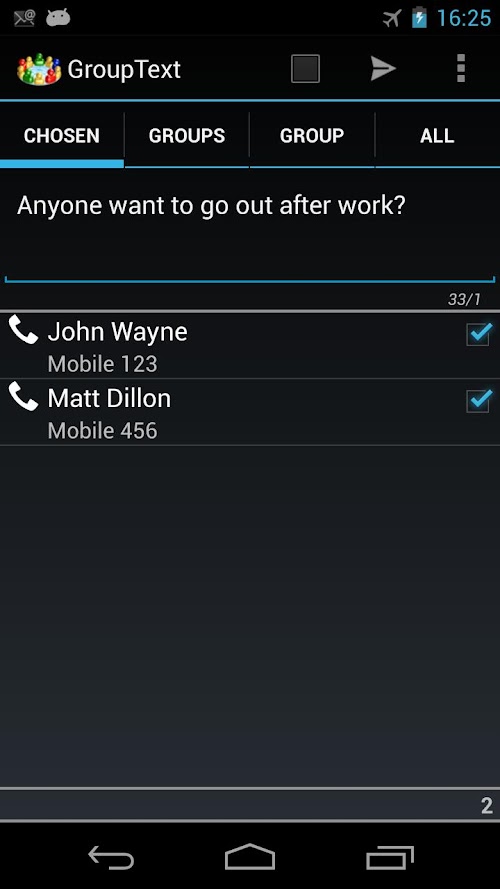 Android application GroupText AdFree screenshort