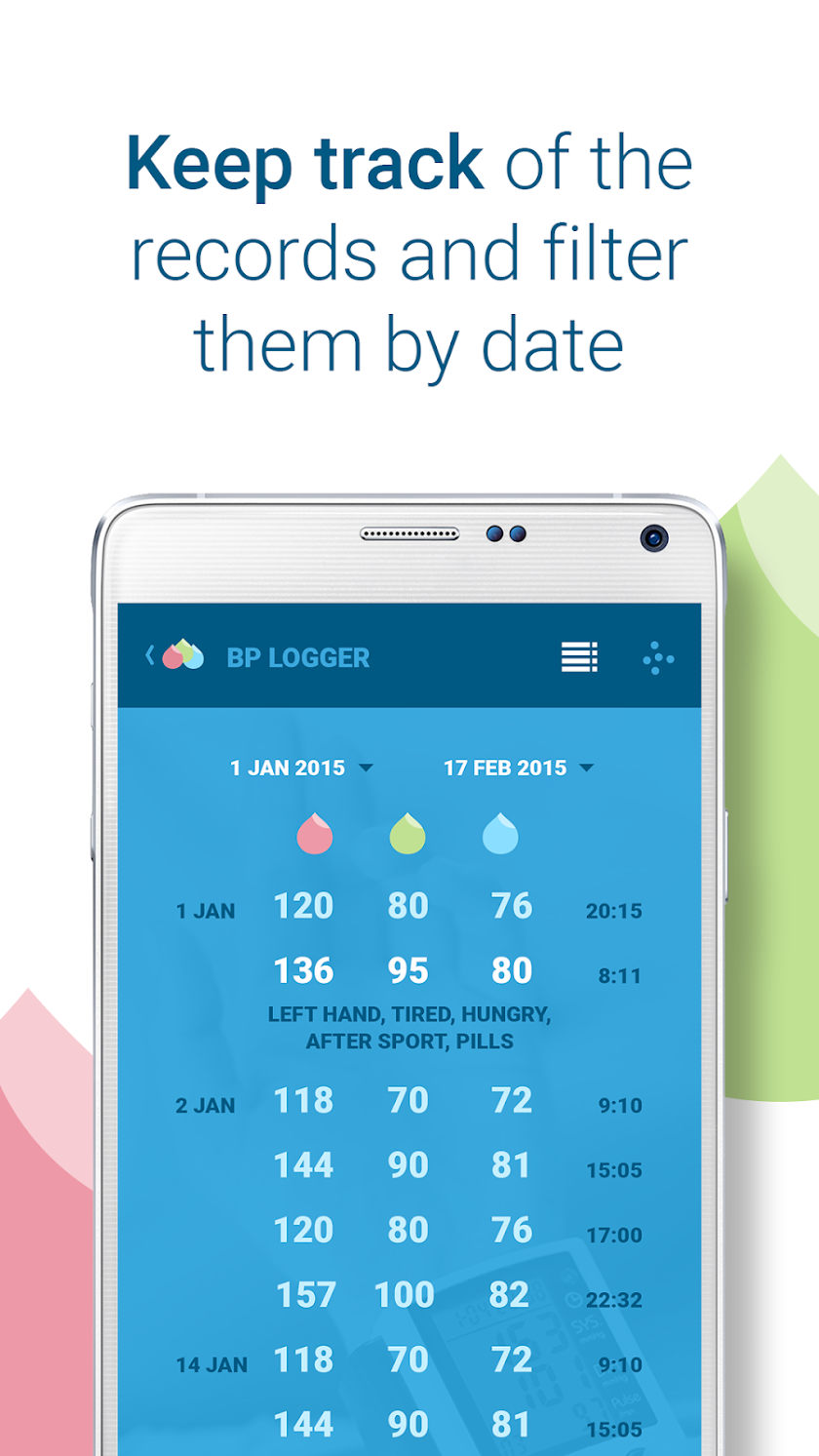 Blood Pressure Logger (Health) Screen 2