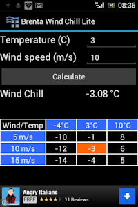 Brenta Wind Chill – Simple yet powerful windchill calculator. – Android ...
