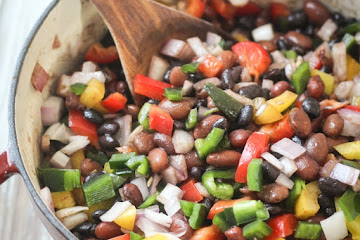 Mexican Three Bean and Three Pepper Salad Recipe