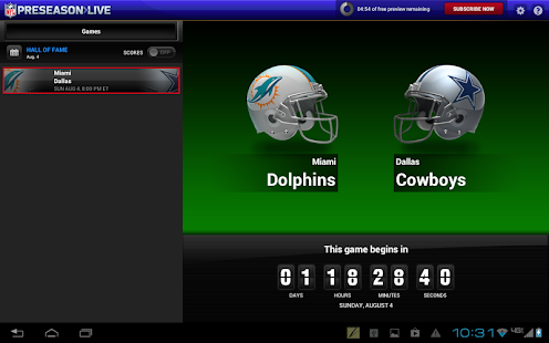 NFL Preseason Live for Tablet - screenshot thumbnail