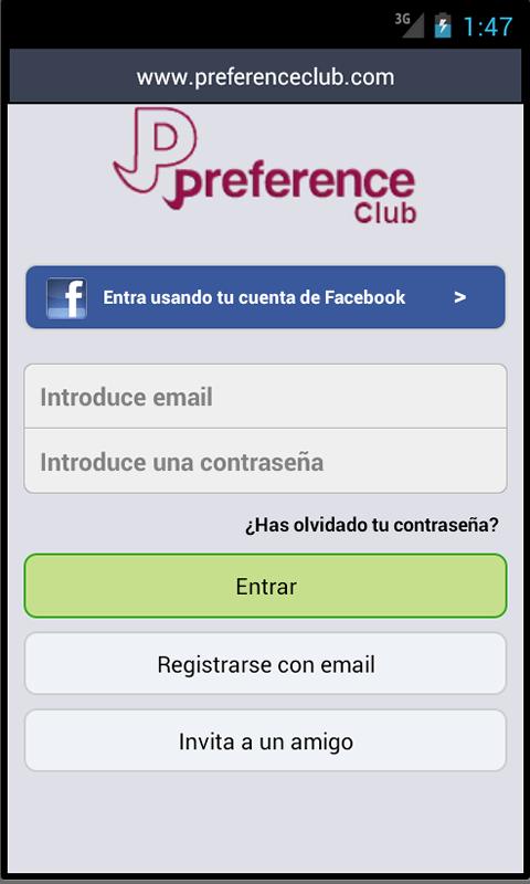 Preference Club Screen 2