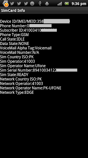 Sim Card Info Free
