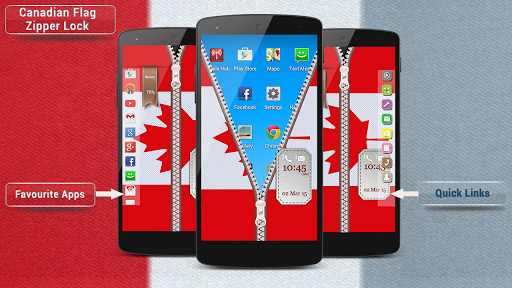 Canadian Flag Zipper Lock