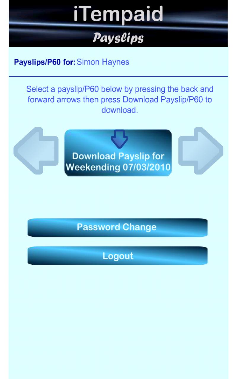 iTempaid Payslips Screen 2