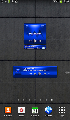 【免費個人化App】Poweramp widget BLUE METAL-APP點子