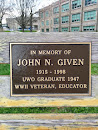 John N Given Memorial Bench