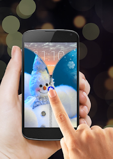 download Snowman Zipper Lock Screen free