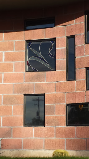 Stained Glass Window In Wavy Wall