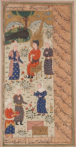 Yusuf Sold as a Slave, Probably from a Manuscript of the Kulliyat (Collected Works) of Sa'di