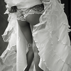 NAUGHTY BRIDE by Januar D - Black & White Portraits & People