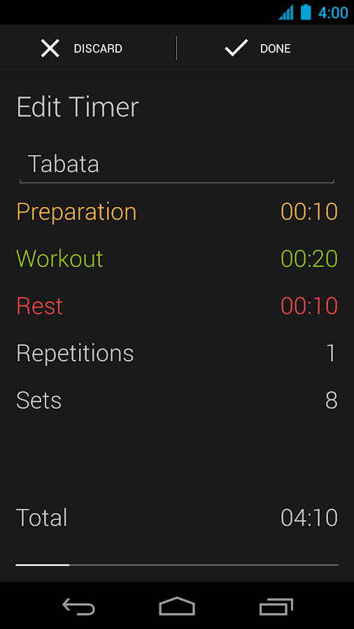 Runtastic Timer Секундомер — приложение на Android