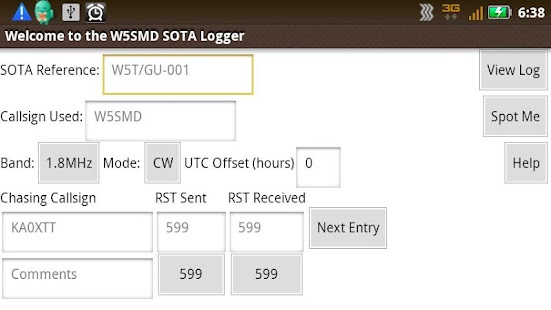 SOTA Logger Lite screenshot