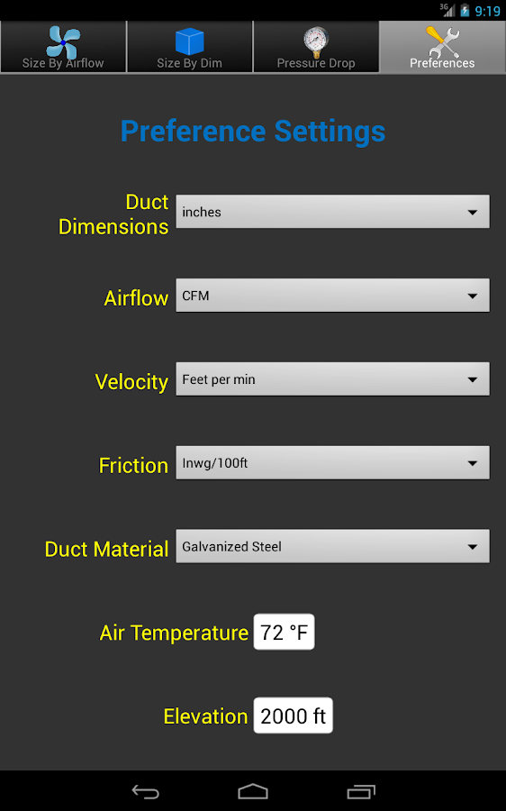 Duct Calc Elite Ductulator Android Apps on Google Play