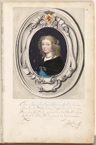 Zelfportret van Gesina ter Borch in cartouche