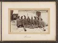 Group of Tibetan lamas with wind instruments (dunchen), Tibet