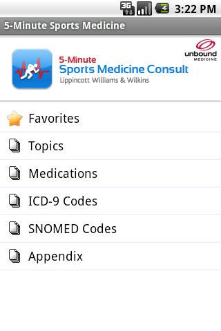 Android application 5-Minute Sports Medicine screenshort