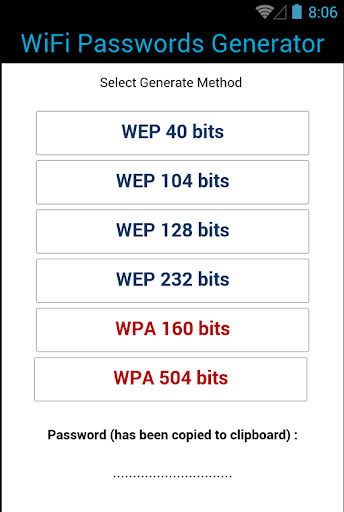 WiFiのパスワードジェネレータ新