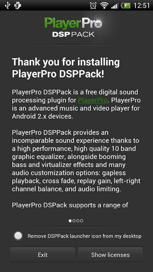 Android application PlayerPro DSP pack screenshot