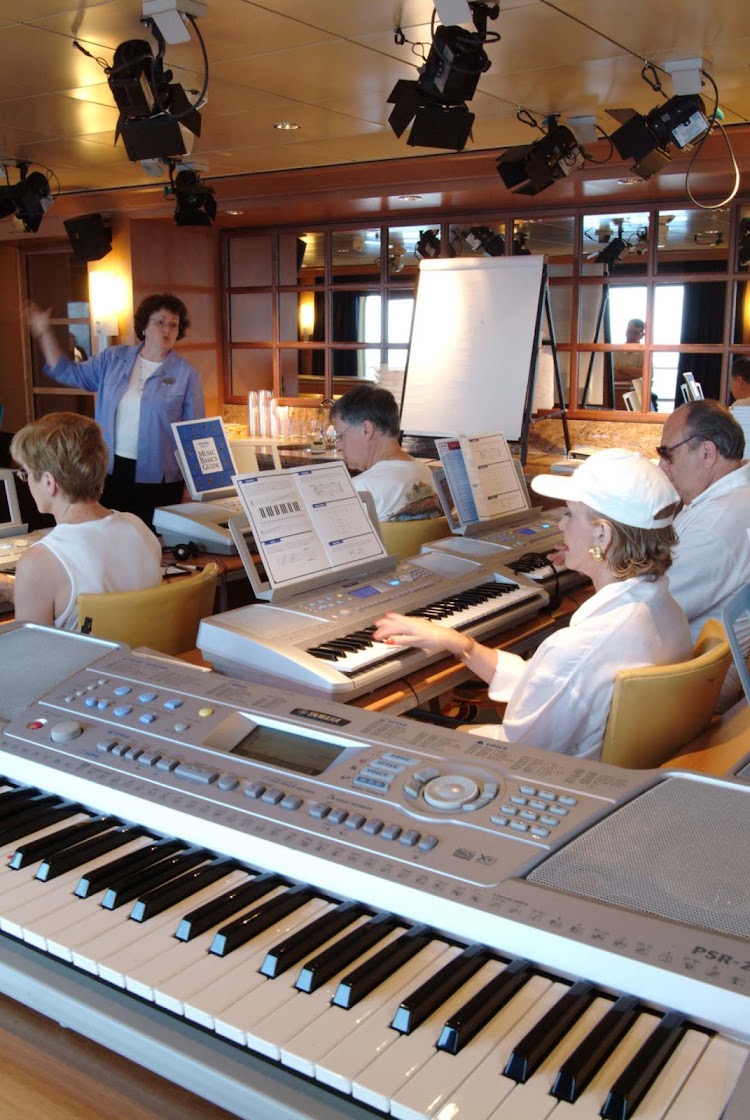 Take a Yamaha keyboard class in the Studio on board the Crystal Serenity.