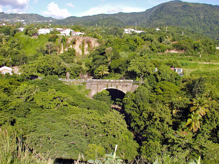The bridge over the river Galion on the tropical island of Guadeloupe.