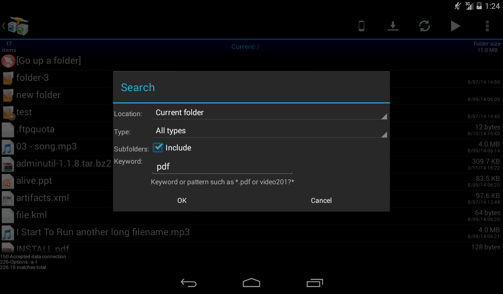    AndFTP (your FTP client)- screenshot  