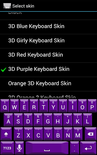 3D Purple Keyboard Skin
