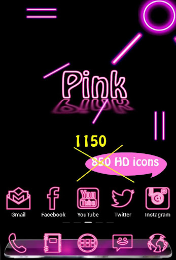 【免費個人化App】Pink Neon Complete 4 Themes-APP點子