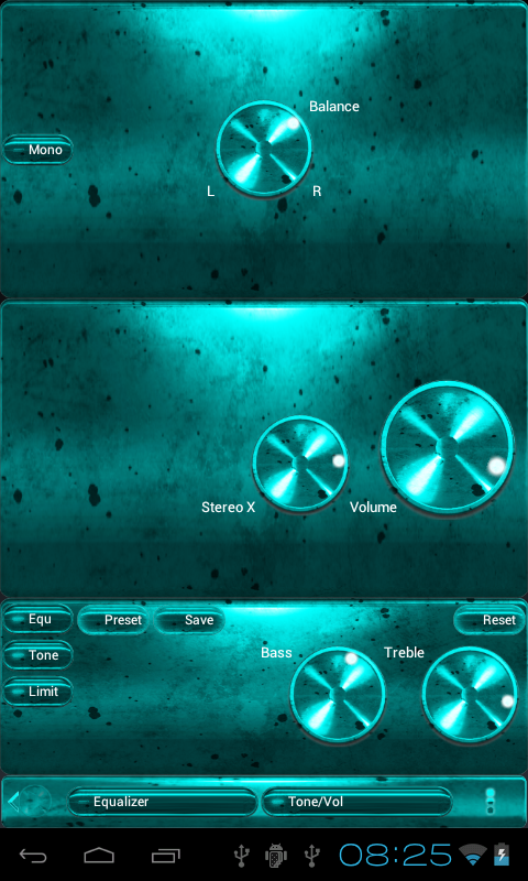 Poweramp GRUNGE TURQUOISE skin Screen 3