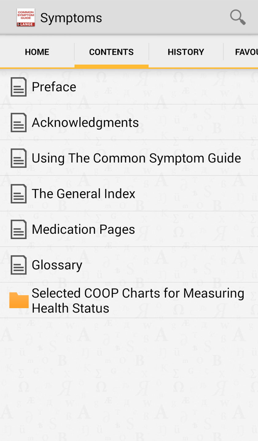 Common Symptom Guide Screen 2