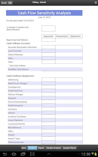 Cash Sensitivity Analysis App