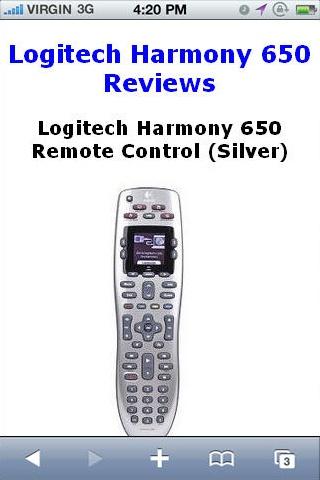 Harmony 650 Remote Reviews